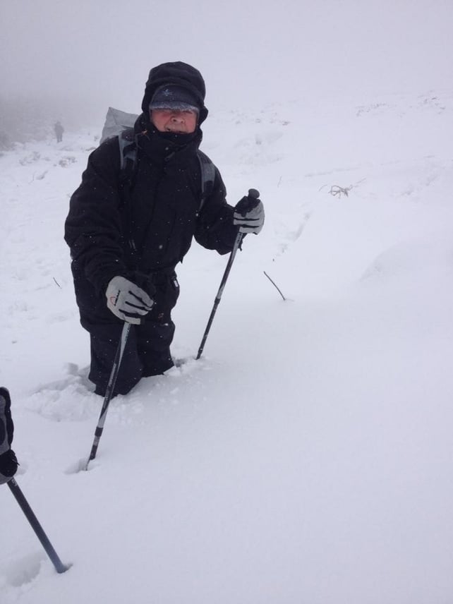 Noel Kerrigan braves the Dublin Mountains over the weekend (Picture: Lindsey Kerrigan)