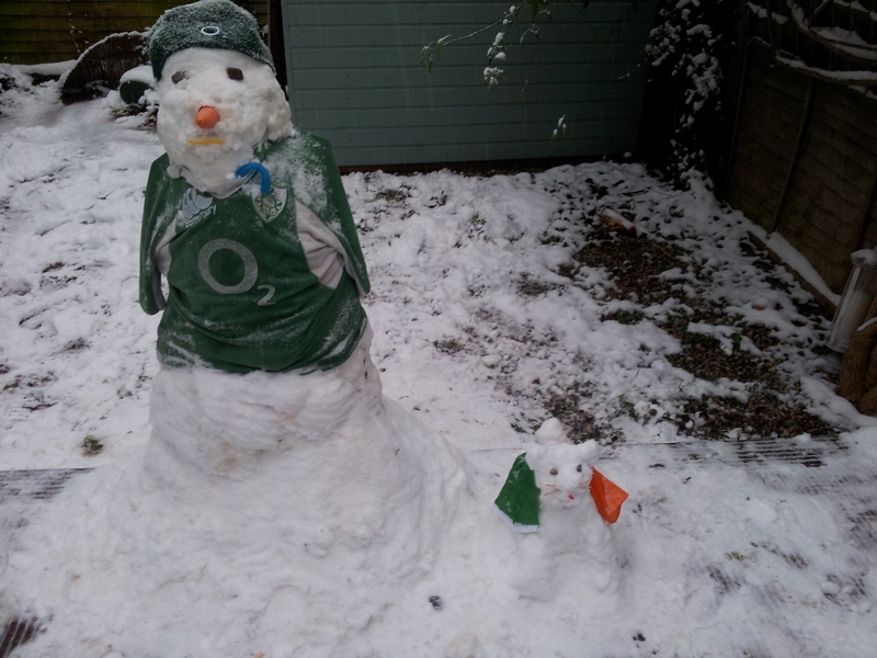 An Irish snowman in London (Picture: Sarah Kerr)