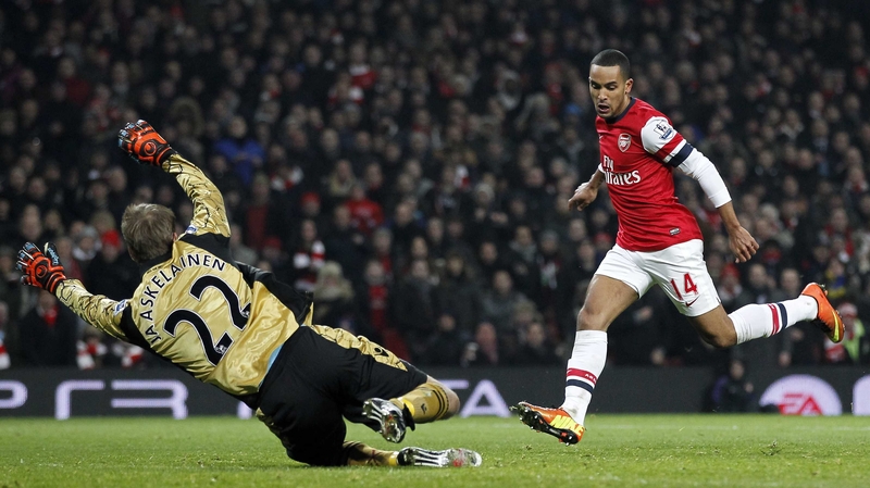 Theo Walcott will be out for six months with an anterior cruciate ligament injury