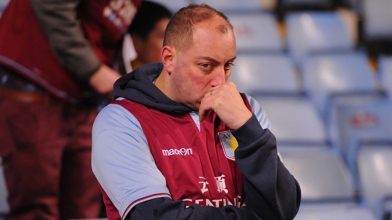 Aston Villa fans were dejected after losing to League Two side Bradford
