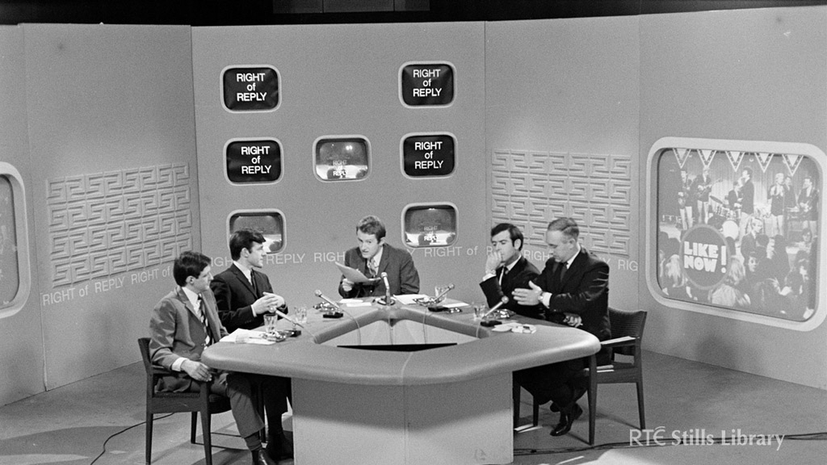 'Right to Reply' 1968, hosted by John Bowman. But who are the panellists?