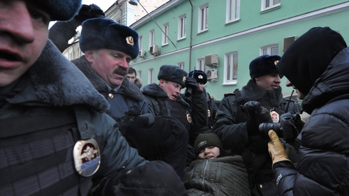 Police said 20 people were arrested amid protests outside the Duma