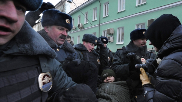 Police said 20 people were arrested amid protests outside the Duma