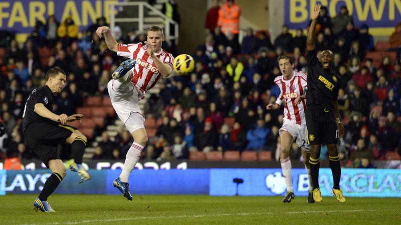 An agile Ryan Shawcross gave Stoke the lead at the Britannia Stadium