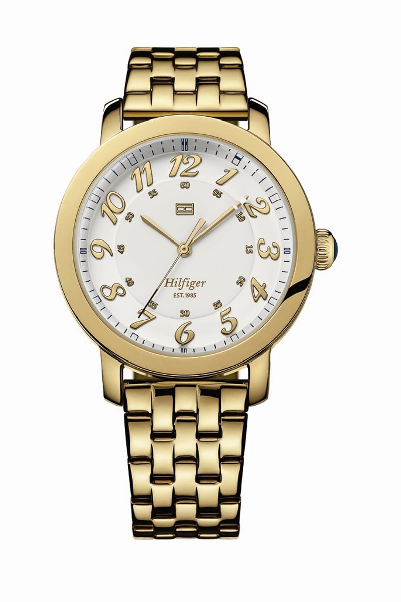 Tommy Hilfiger gold watch, €139. Available from jewellers nationwide