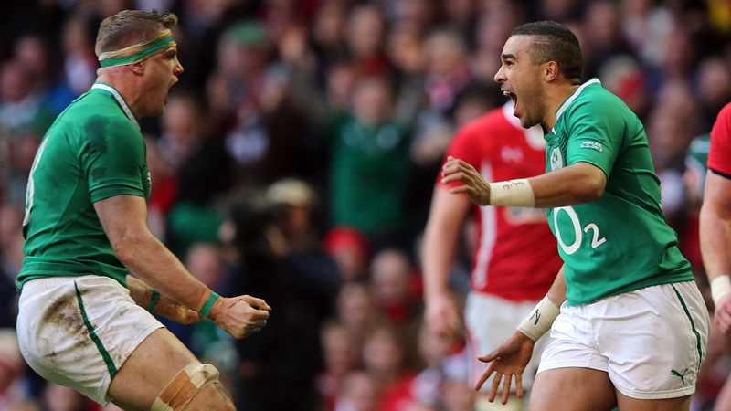 Simon Zebo scored Ireland's first try after 11 minutes