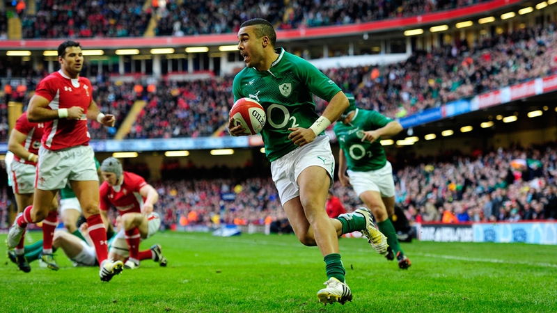 Simon Zebo touches down against Wales