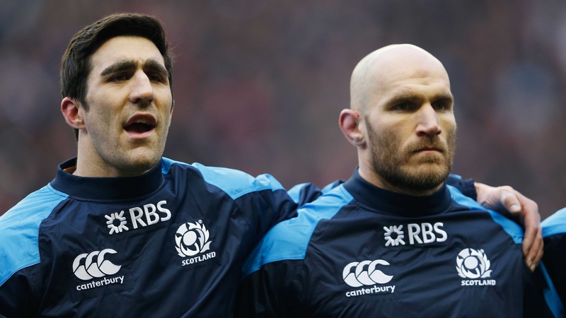 Scotland captain Kelly Brown (left) may have to face Italy next Saturday without back rower Alasdair Strokosch (right)