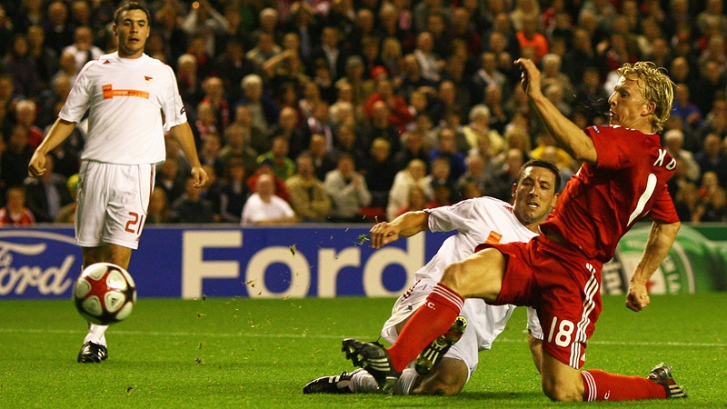 Debrecen goalkeeper Vukasin Poleksic (who remains at the club after serving a two-year ban) parried a save in to the path of Dirk Kuyt, who scored the only goal of the game at Anfield