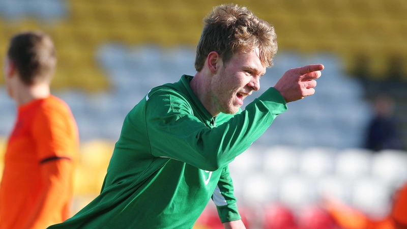 Aiden O'Brien celebrates scoring Ireland's opener