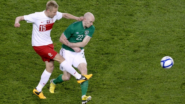 Conor Sammon made his debut as Ireland beat Poland 2-0