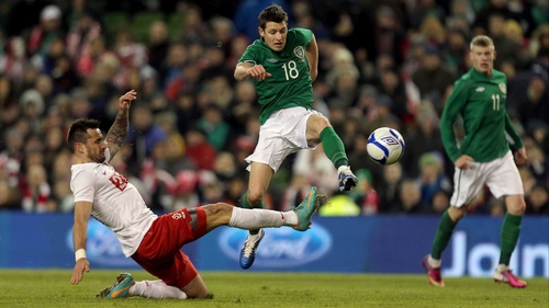 Wes Hoolahan hits the target at Aviva Stadium after coming on as a second-half substitute