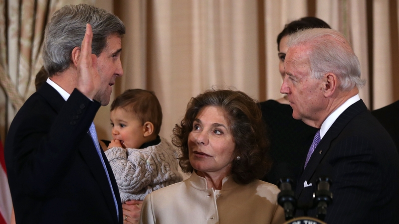 John Kerry (left) replaces Hillary Clinton