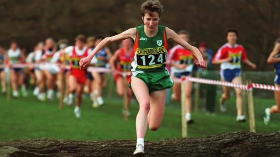 Catherina McKiernan on her way to winning the 1994 European Cross Country Championship. Getty Image…