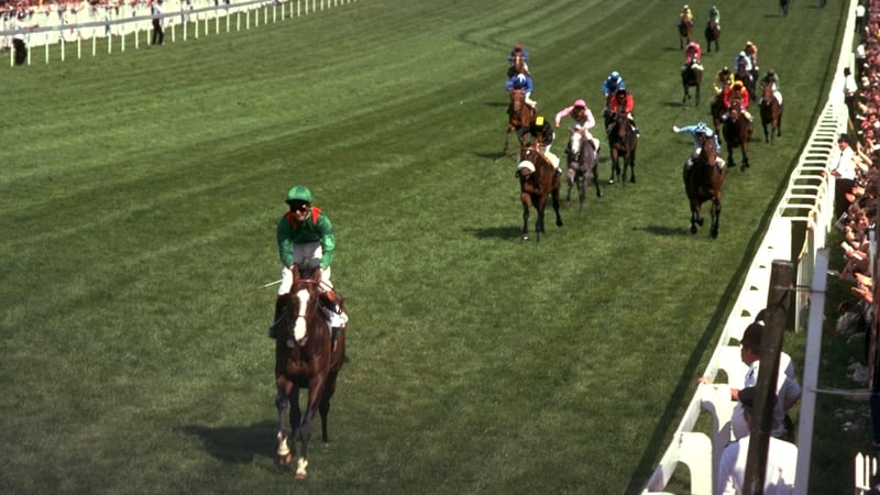 Shergar wins the Derby at Epsom by 10 lengths in June 1981