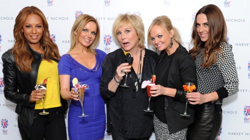 Jennifer Saunders with Mel B, Geri Haliwell, Emma Bunton &amp; Mel C