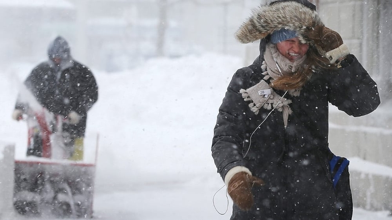 The storm stretched from the Great Lakes to the Atlantic with 90cm of snow covering the Northeast