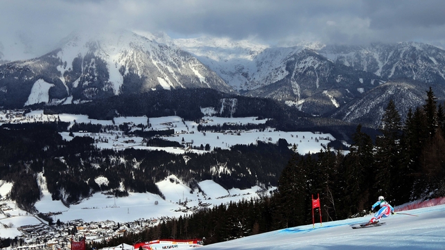 Marion Rolland of France during the Alpine Ski World Championships Women's Downhill in Austria