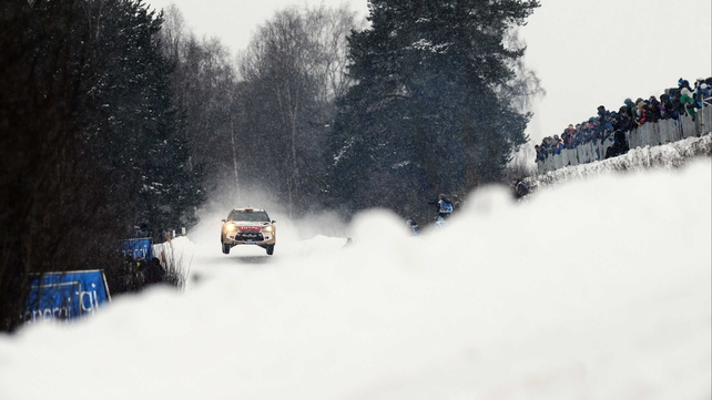 Daniel Sordo of Spain during day three of the WRC Sweden