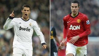 Cristiano Ronaldo and Robin van Persie squared up in tonight's Champions League clash at the Bernabéu
