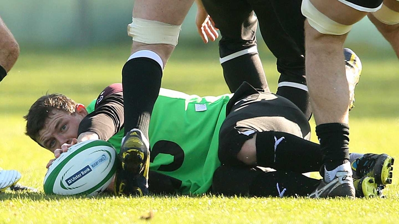 Ex-Ireland captain Brian O'Driscoll takes a little break during training on Tuesday morning