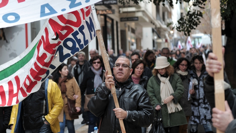 Greek journalists went on strike yesterday