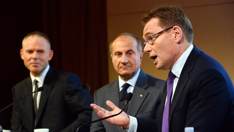 BHP chief executive Marius Kloppers (l) will retire in May to be replaced by Andrew Mackenzie (r)