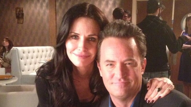 Matthew Perry with former Friends' co-star Courteney Cox