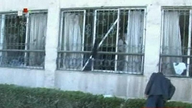 The players were in the hotel getting ready for training when the mortars exploded outside