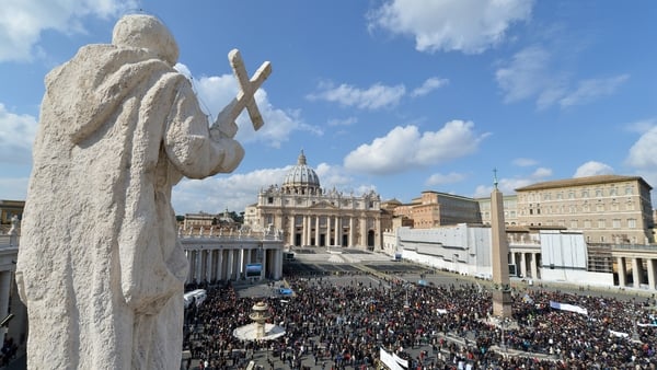 Crowds began gathering in St Peter's Square from early this morning