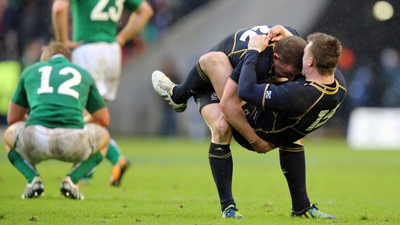 Scotland celebrate after their unlikely win