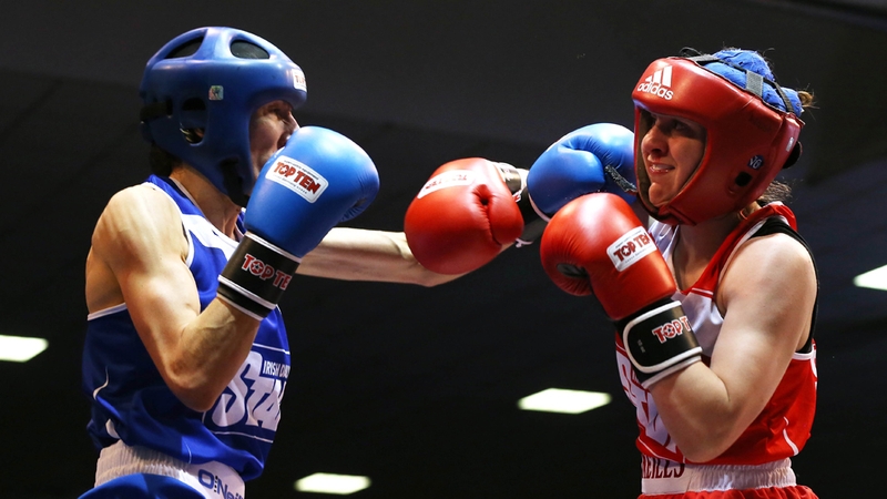 Michaela Walsh and Joanna Lambe, in action against each other in this picture, both claimed wins in Germany