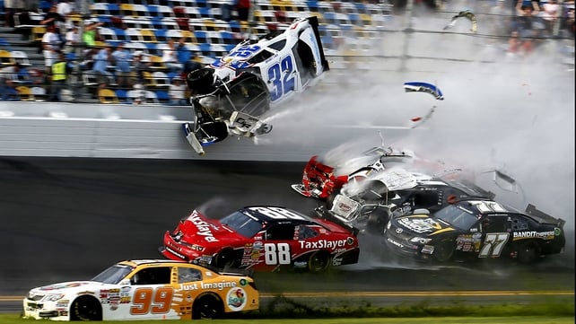 The NASCAR Nationwide Series at Daytona, Florida ends in chaos