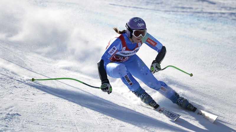 Tina Maze finished fourth in Sunday's Super-G event in Germany