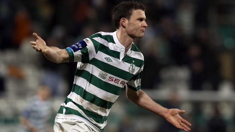 Ciaran Kilduff celebrates his second goal against Glentoran
