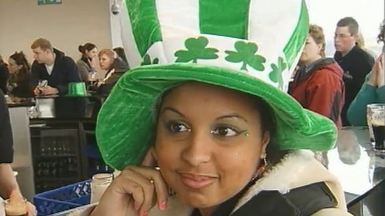 A visitor to Dublin for St Patrick's Day 2001.