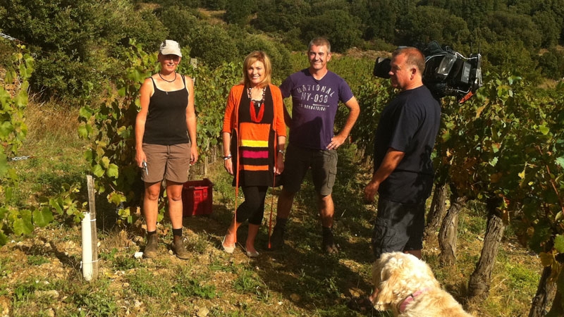 Mary Kennedy with Isla Gordon, Paul Gordon and cameraman Brian Walsh