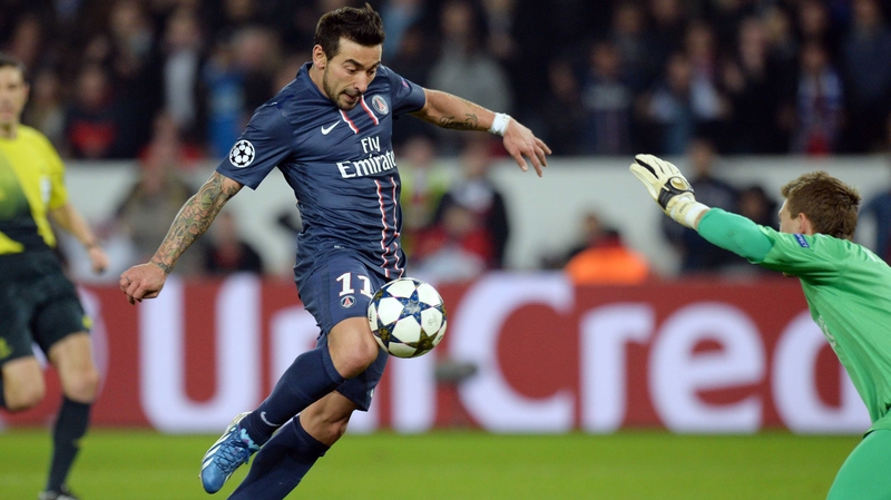 Lavezzi's strike settled PSG's nerves