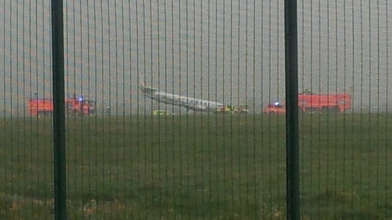 The plane was blocking the main runway at the airport (Pic: Gerry Dungan)
