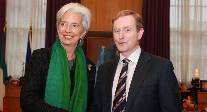 Christine Lagarde visiting Dublin today