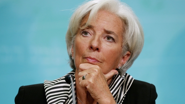 IMF chief Christine Lagarde pointed to the 'sharp deceleration' in the growth of global trade and the 'rapid drop' in commodity prices