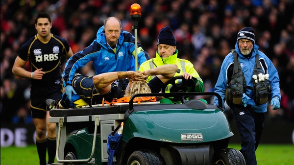 Richie Gray is stretchered off at Murrayfield