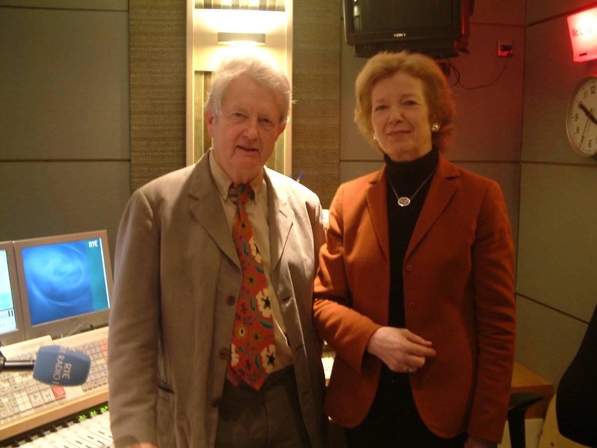Mary Robinson, talking to John Bowman