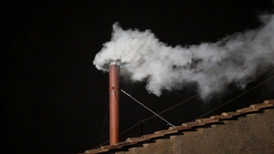 White smoke appeared from the chimney of the Sistine Chapel just after 6pm Irish time