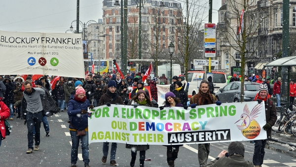 Protesters have called for an end to budget cuts