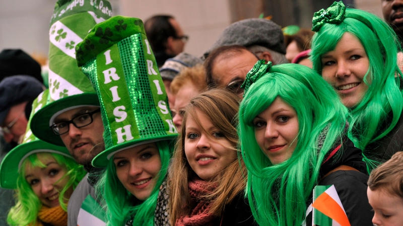 People attending the St Patrick's Day parade in New York last year