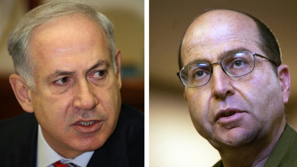 Israeli Prime Minister Benjamin Netanyahu pictured with the former army commando Moshe Yaalon now Israel's defence minister