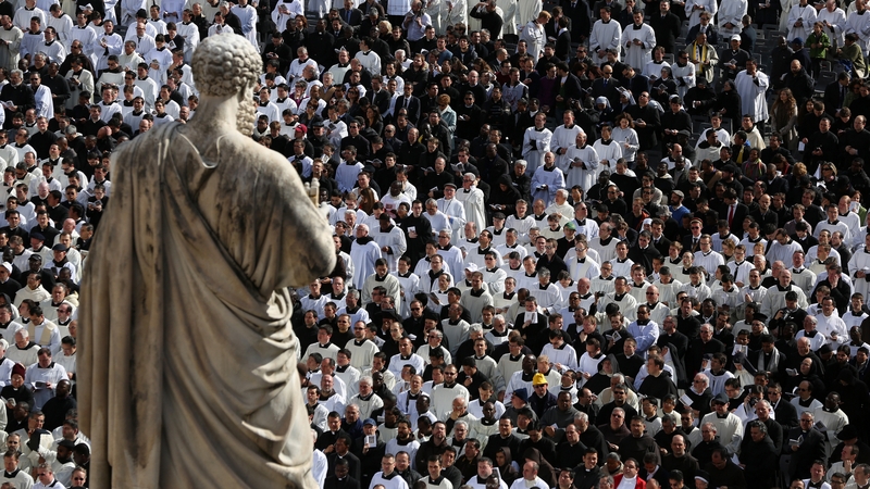 After the mass hundreds of priests distributed communion to the crowd