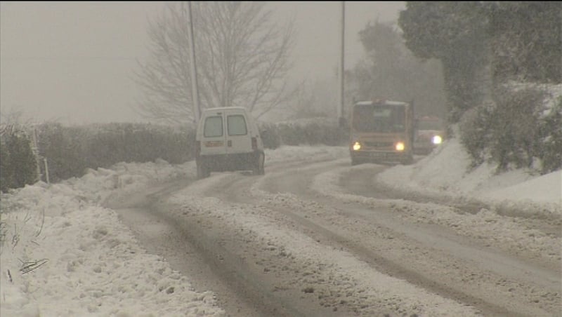 Snow and ice made driving conditions difficult