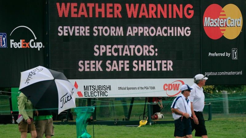 Stormy weather stopped play at Bay Hill on Sunday